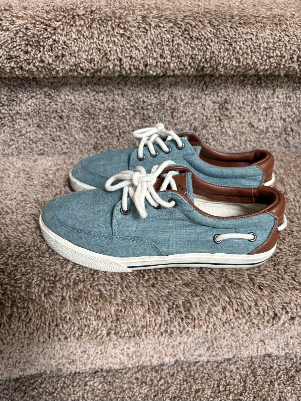 Polo Ralph Lauren Vance Young Boy Blue Canvas Casual Lace-Up Shoes